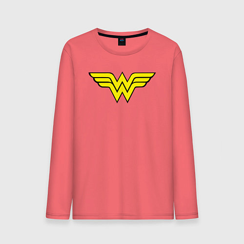 Мужской лонгслив Wonder woman logo / Коралловый – фото 1
