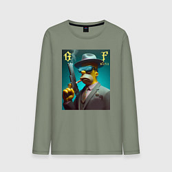 Мужской лонгслив Homer Simpson with pistol - godfather