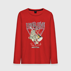 Мужской лонгслив Живи долго рок н роллом