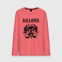 Лонгслив хлопковый мужской The Killers - rock dog, цвет: коралловый