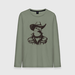 Мужской лонгслив Голубь ковбой на диком западе