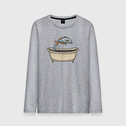 Мужской лонгслив Рыбка в ванне