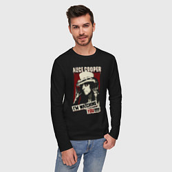 Лонгслив хлопковый мужской Alice Cooper im watching you, цвет: черный — фото 2