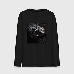 Мужской лонгслив Змеиный образ в чёрном