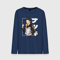 Лонгслив хлопковый мужской Re:Zero Нацуки Субару, цвет: тёмно-синий