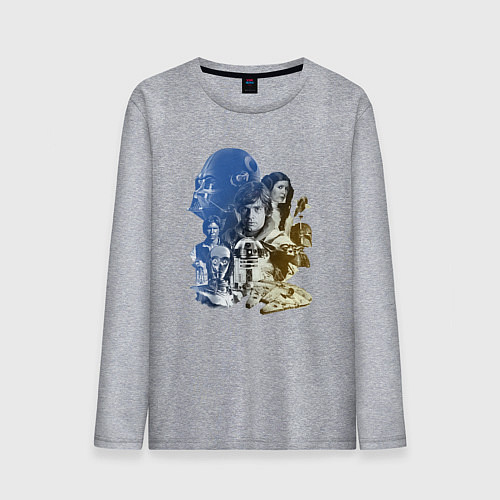 Мужской лонгслив Star Wars - characters / Меланж – фото 1