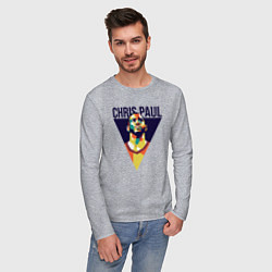 Лонгслив хлопковый мужской Крис Пол, цвет: меланж — фото 2