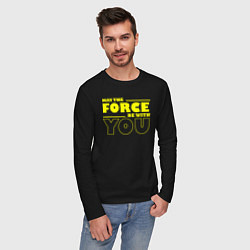 Лонгслив хлопковый мужской May the force be with you Star wars, цвет: черный — фото 2