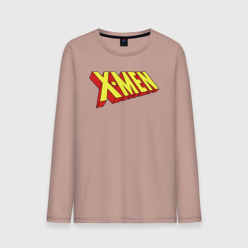 Мужской лонгслив Люди икс лого / Пыльно-розовый – фото 1