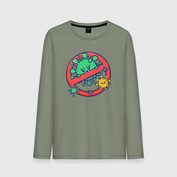 Лонгслив хлопковый мужской Стоп вирус, цвет: авокадо