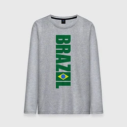 Лонгслив хлопковый мужской Brazil Football, цвет: меланж