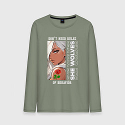 Мужской лонгслив Девушка из аниме с розой