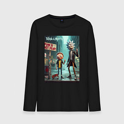 Мужской лонгслив Рик и Морти - панк жив