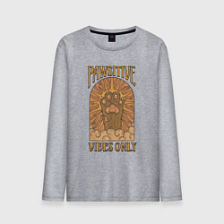 Лонгслив хлопковый мужской Pawsitive vibes, цвет: меланж