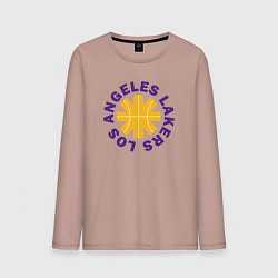 Лонгслив хлопковый мужской LA Lakers team, цвет: пыльно-розовый