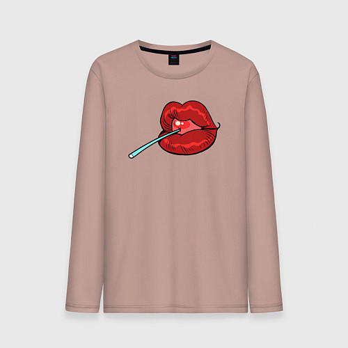 Мужской лонгслив Candy lips / Пыльно-розовый – фото 1