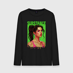 Лонгслив хлопковый мужской Субстанция Маргарет Коулли, цвет: черный