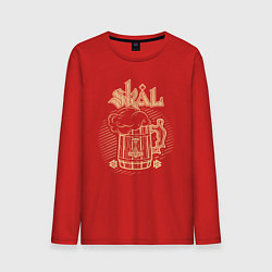 Мужской лонгслив Скёль - пивная кружка воина с символикой