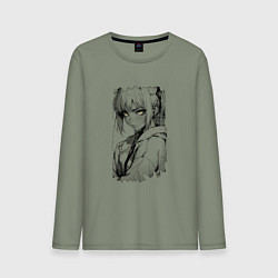 Мужской лонгслив Девушка с блекло-желтыми глазами