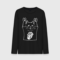 Лонгслив хлопковый мужской Rolling Stones - cat rock, цвет: черный