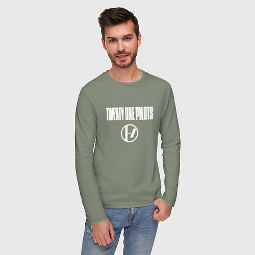 Мужской лонгслив Twenty one pilots - logo / Авокадо – фото 3
