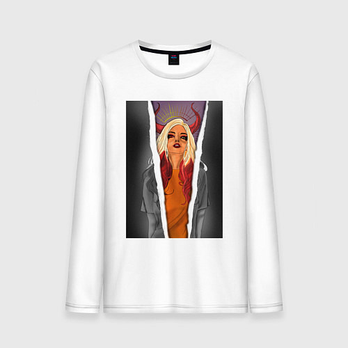 Мужской лонгслив Horns / Белый – фото 1