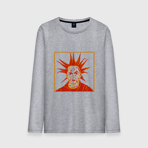 Мужской лонгслив Горшок хохлома / Меланж – фото 1