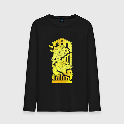 Мужской лонгслив Опытный инвестор / Черный – фото 1