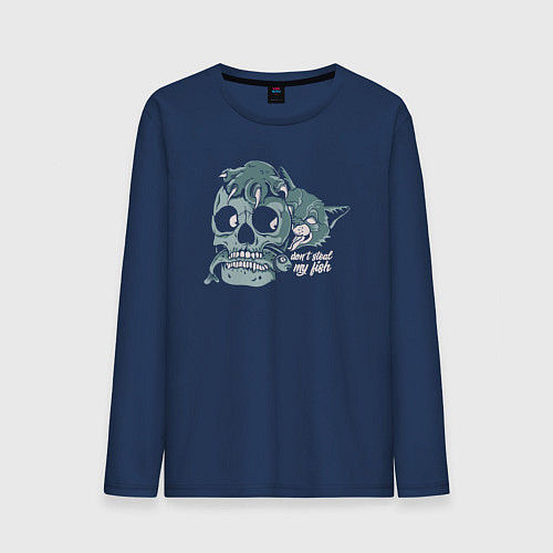 Мужской лонгслив Не кради мою рыбку / Тёмно-синий – фото 1