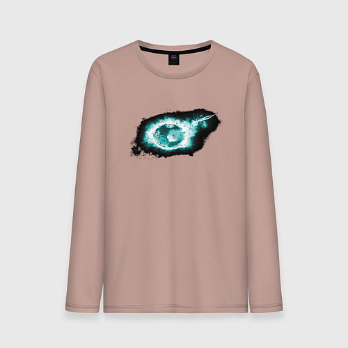 Мужской лонгслив Горящий мяч / Пыльно-розовый – фото 1