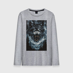 Мужской лонгслив Оскаленная морда волка