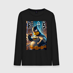Лонгслив хлопковый мужской Batsimpson - ai art fantasy, цвет: черный