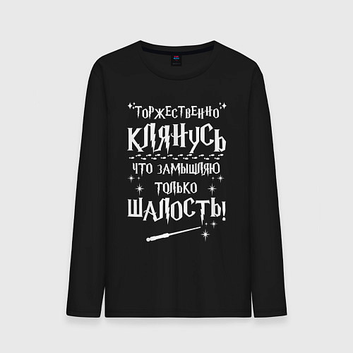 Мужской лонгслив Замышляю только шалость / Черный – фото 1