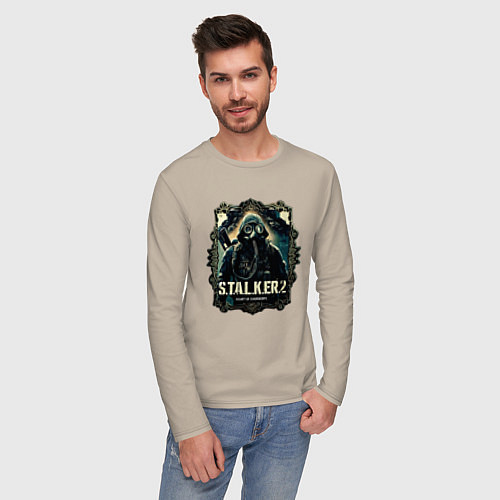 Мужской лонгслив Stalker 2 heart of Chornobyl radiations / Миндальный – фото 3