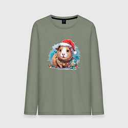 Мужской лонгслив Новогодняя морская свинка