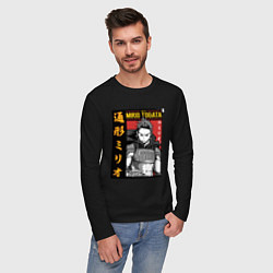 Лонгслив хлопковый мужской Моя геройская академия Mirio Togata, цвет: черный — фото 2