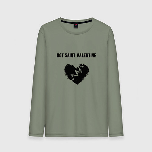 Мужской лонгслив Not saint valentine / Авокадо – фото 1