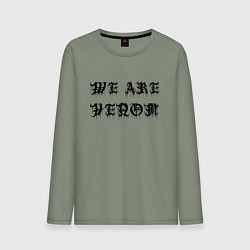 Лонгслив хлопковый мужской We are Venom - motto, цвет: авокадо