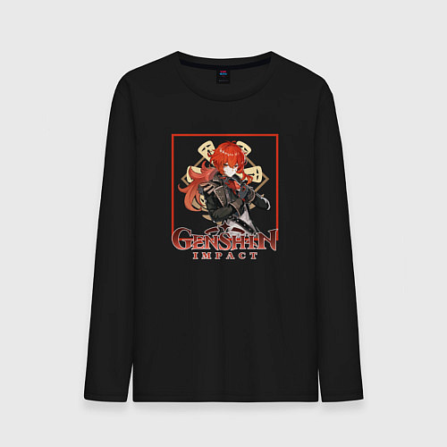 Мужской лонгслив Дилюк Рагнвиндр / Черный – фото 1