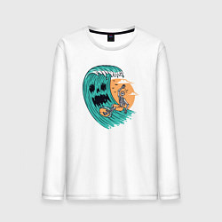 Лонгслив хлопковый мужской Skeletor surfer, цвет: белый