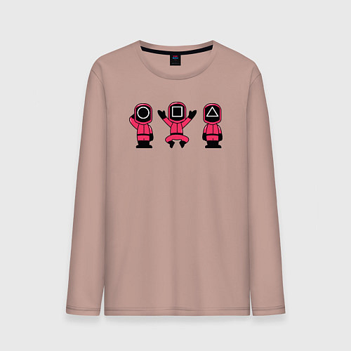 Мужской лонгслив Надзиратели игры в кальмара / Пыльно-розовый – фото 1