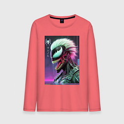 Лонгслив хлопковый мужской Ребрендинг ядовитой слизи в киберпанк, цвет: коралловый