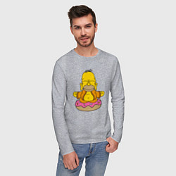 Лонгслив хлопковый мужской Homer yoga, цвет: меланж — фото 2