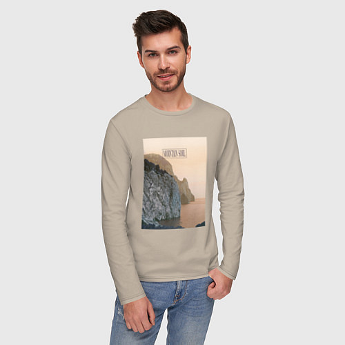 Мужской лонгслив Горная душа / Миндальный – фото 3
