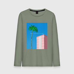 Лонгслив хлопковый мужской Калифорния вайб, цвет: авокадо