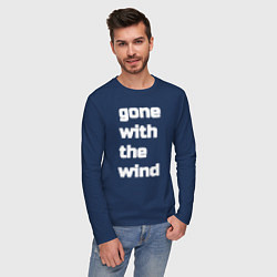 Лонгслив хлопковый мужской Gone with the wind, цвет: тёмно-синий — фото 2