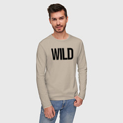 Лонгслив хлопковый мужской Wild, цвет: миндальный — фото 2