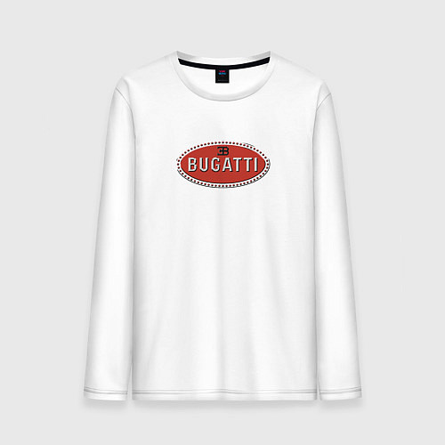 Мужской лонгслив Bugatti - emblem / Белый – фото 1