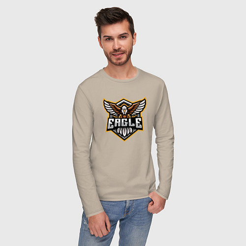 Мужской лонгслив Eagle team / Миндальный – фото 3