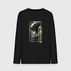 Лонгслив хлопковый мужской Зелёный ксеноморф, цвет: черный